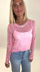 Sweet Pink Sheer Top